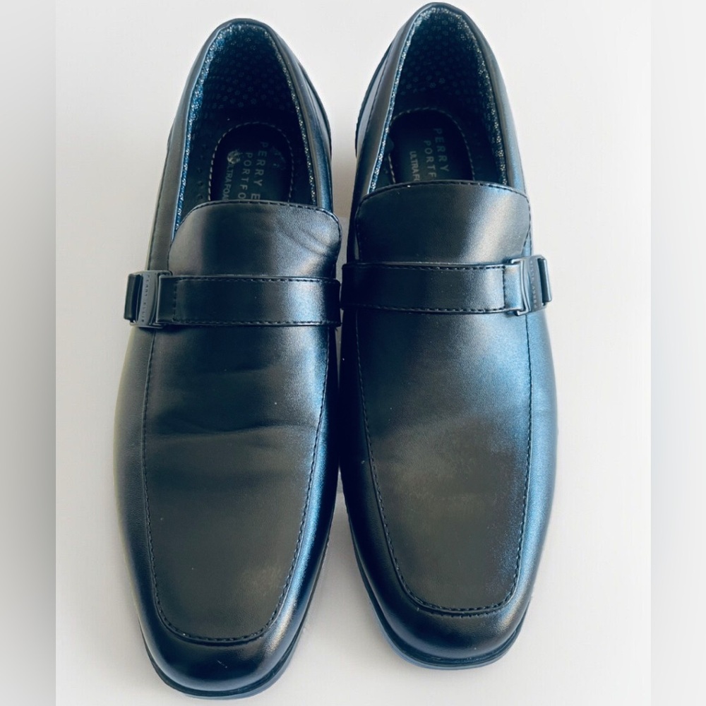 Perry Ellis Men’s Black Dress Shoes SZ 9 Portfolio Ultra Foam Slip On
